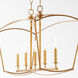 Mantle 5 Light 48 inch Gold Leaf Linear Chandelier Ceiling Light