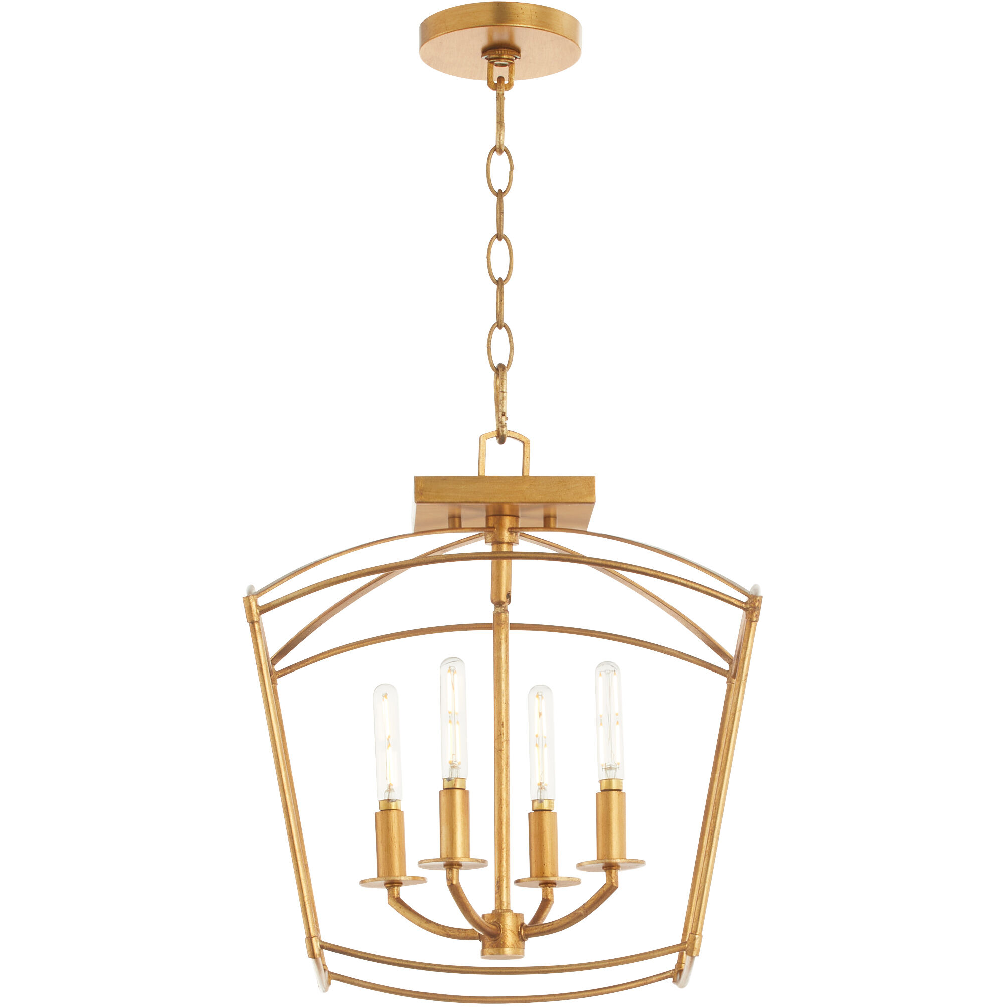 Mantle 4 Light 14.5 inch Gold Leaf Dual Mount Pendant Ceiling Light