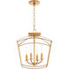 Mantle 4 Light 14.5 inch Gold Leaf Dual Mount Pendant Ceiling Light