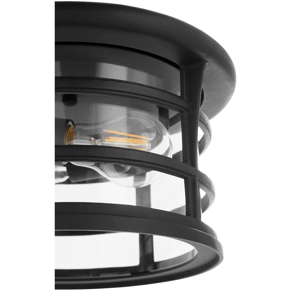 Haley 2 Light 11 inch Noir Outdoor Flush Mount
