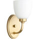 Reyes Wall Sconce Wall Light in Satin Opal, Aged Brass