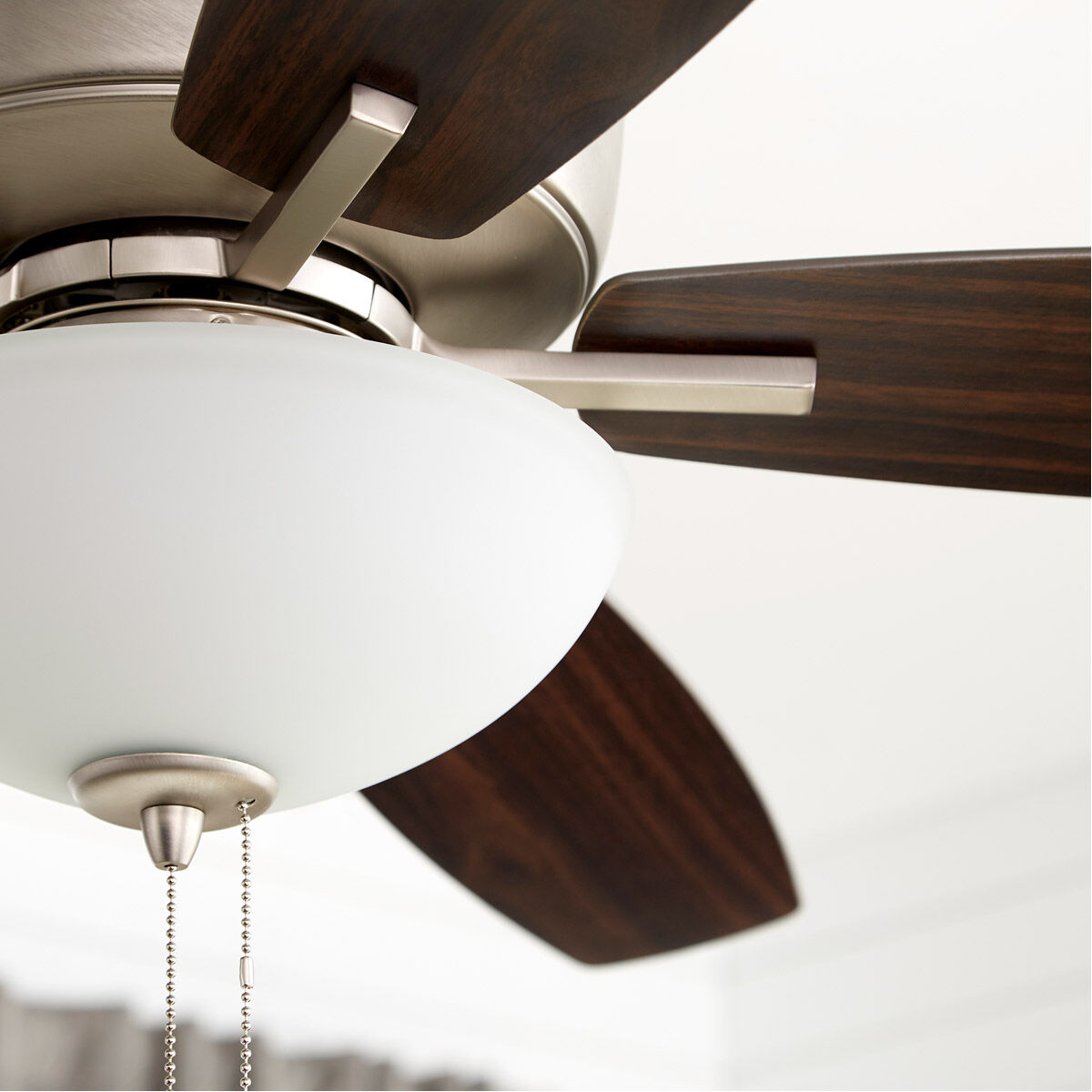 Breeze 52 inch Satin Nickel with Silver/Walnut Blades Indoor Ceiling Fan