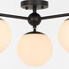 Jasper 3 Light 22 inch Matte Black Semi-Flush Mount Ceiling Light