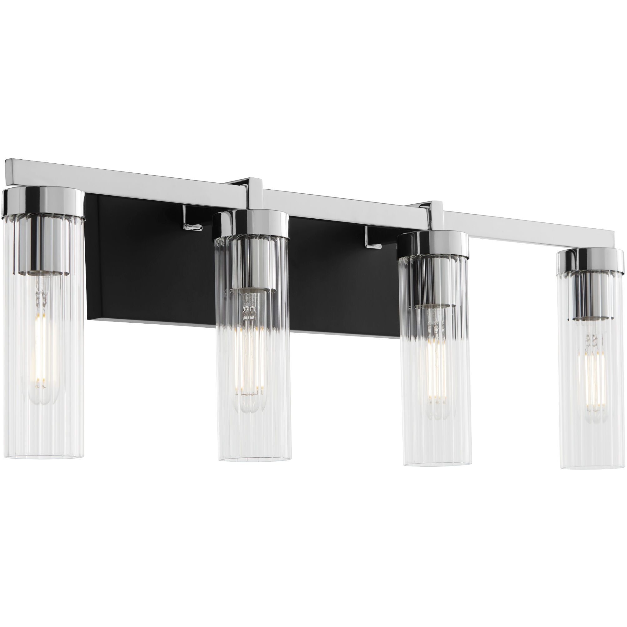 Kilbey 4 Light 27 inch Matte Black and Chrome Vanity Light Wall Light