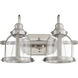 Banded Dome 2 Light 25 inch Satin Nickel Vanity Light Wall Light
