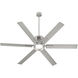 Zeus 65 inch Satin Nickel with Silver Blades Patio Fan