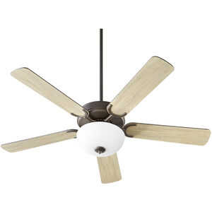 Virtue 52 inch Oiled Bronze with Oiled Bronze and Weathered Oak Blades Ceiling Fan, Quorum Home