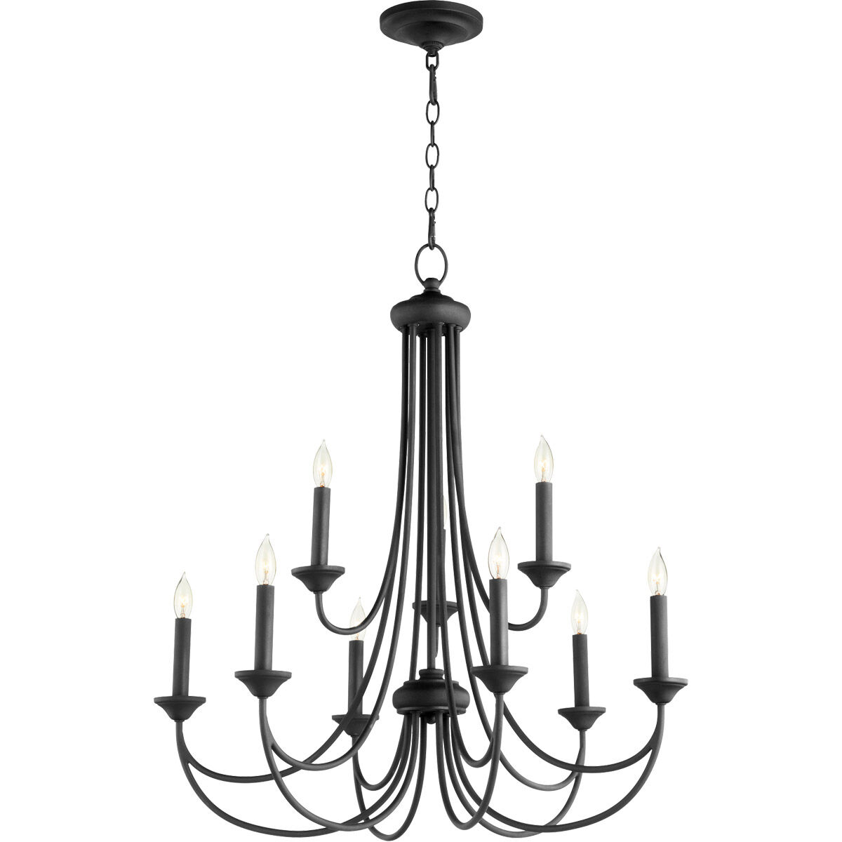 Brooks 9 Light 29 inch Noir Chandelier Ceiling Light