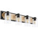Fort Worth 4 Light 31 inch Noir and Driftwood Vanity Light Wall Light