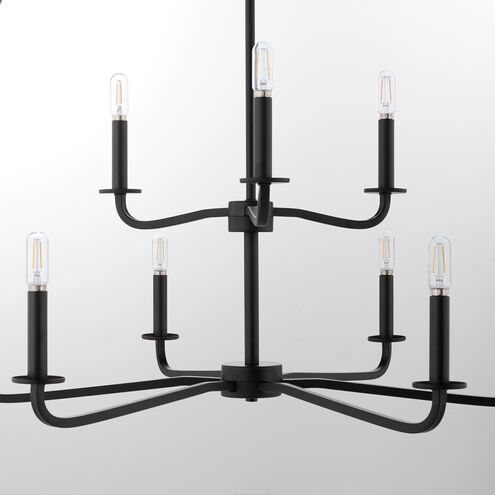 Rutherford 9 Light 28.5 inch Matte Black Chandelier Ceiling Light