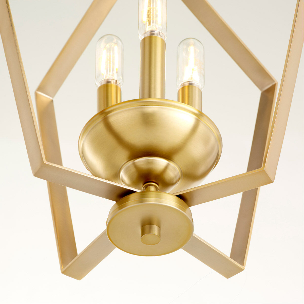 Fort Worth 3 Light 13 inch Aged Brass Mini Chandelier Ceiling Light, Quorum Home