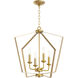 Fort Worth 4 Light 23 inch Aged Brass Mini Chandelier Ceiling Light, Quorum Home