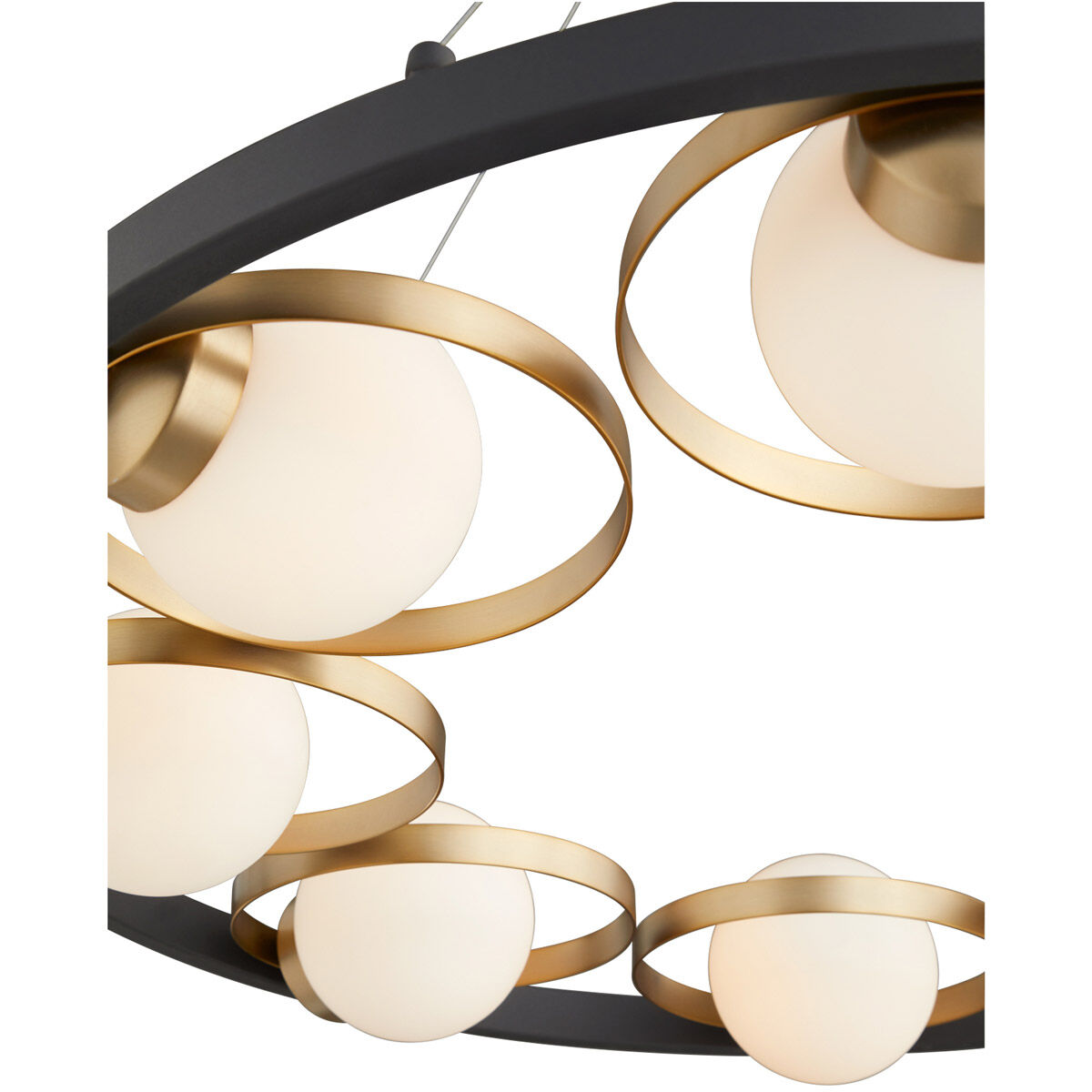 Nimbus 8 Light 32 inch Noir with Aged Brass Chandelier Ceiling Light