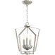 Fort Worth 3 Light 13 inch Satin Nickel Mini Chandelier Ceiling Light, Quorum Home
