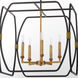 Bishop 5 Light 21.5 inch Matte Black and Brushed Brass Pendant Ceiling Light
