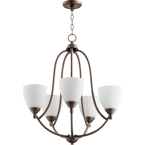 Barkley 5 Light 24 inch Oiled Bronze Chandelier Ceiling Light in Satin Opal