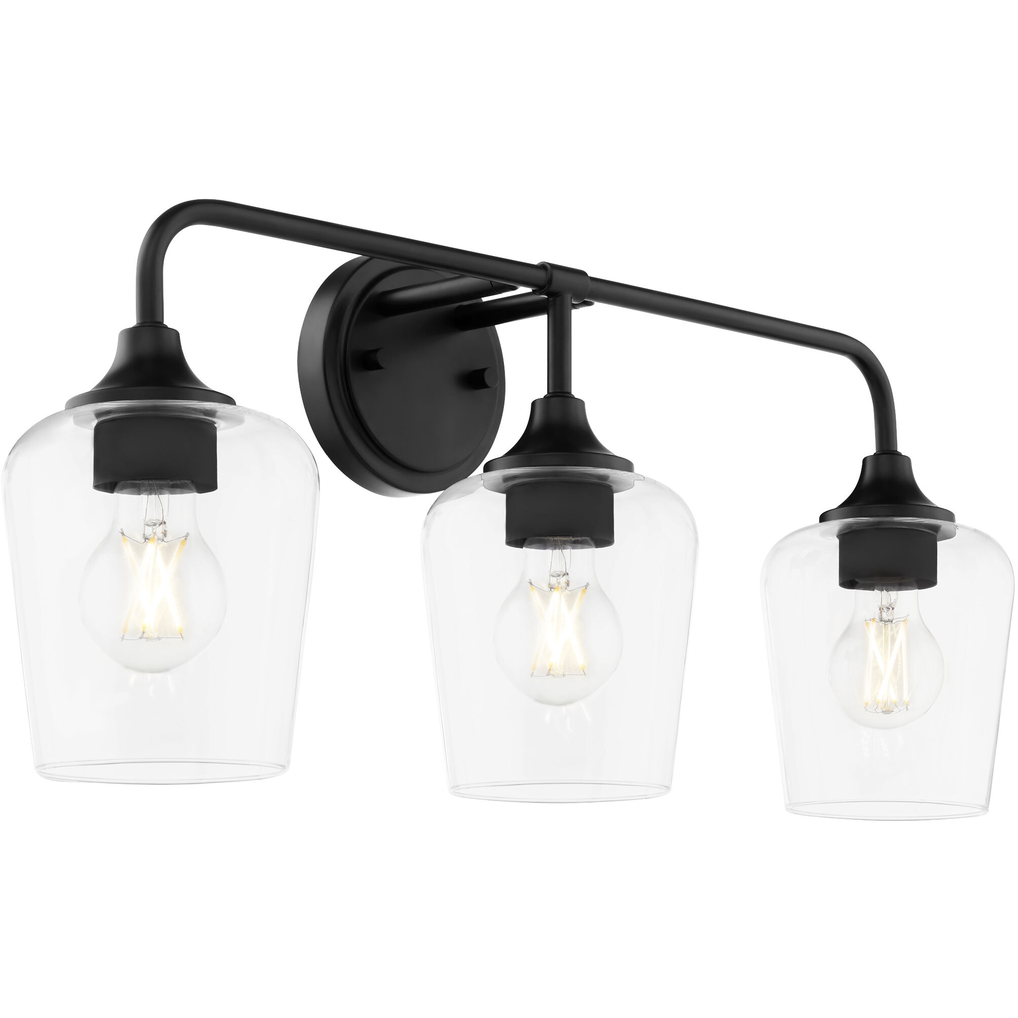 Raymond 3 Light 23 inch Matte Black Vanity Light Wall Light