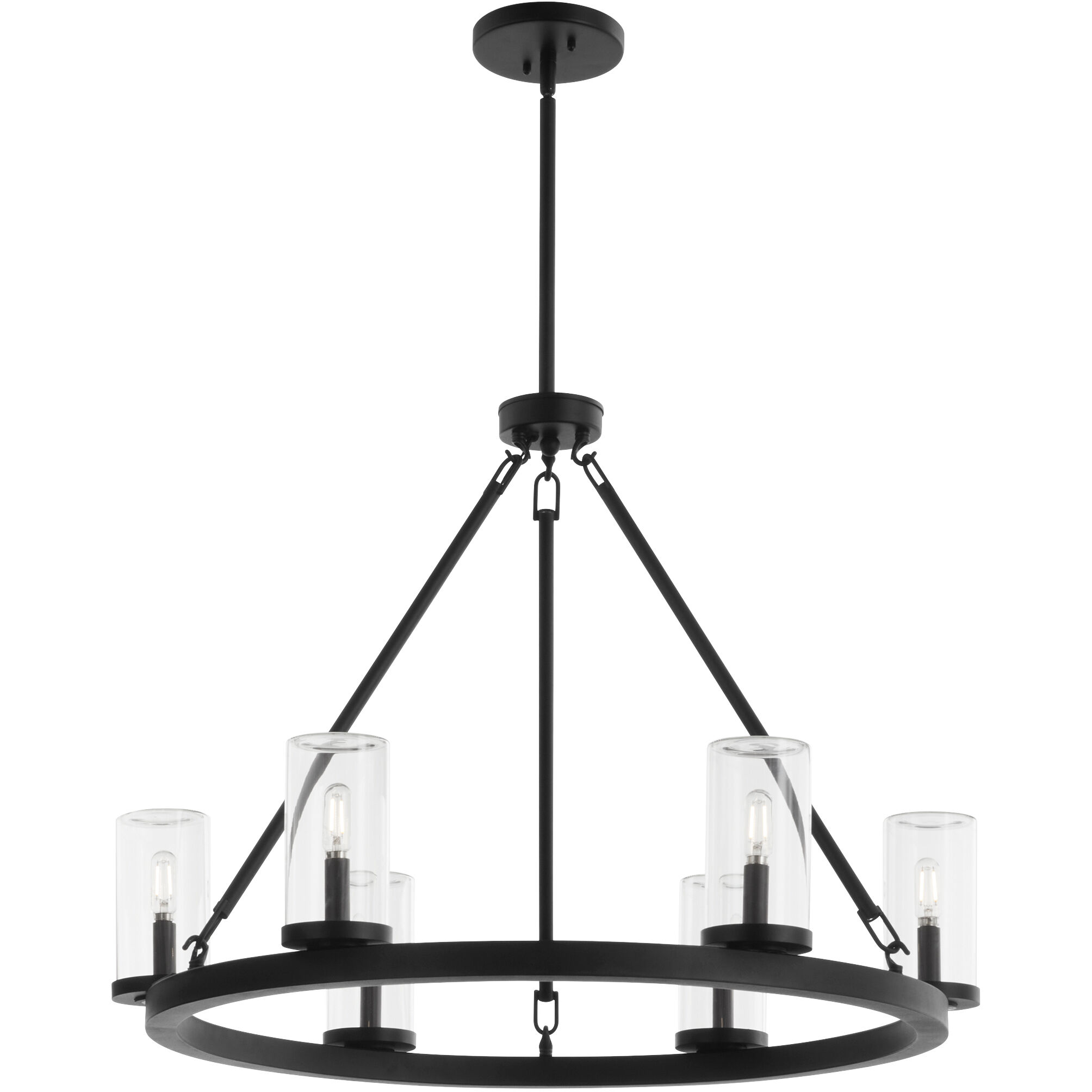 Quorum Gentry 6 Light Chandelier Matte Black 70 6 59