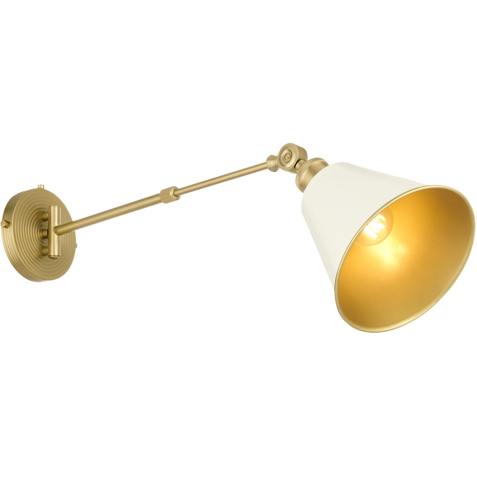 Bailey Wall Mount Wall Light in Studio White and Aged Brass