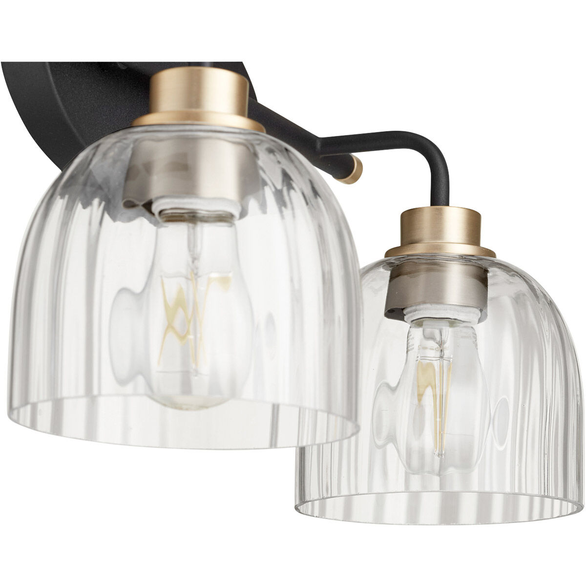 Espy 2 Light 16 inch Noir and Aged Brass Vanity Light Wall Light