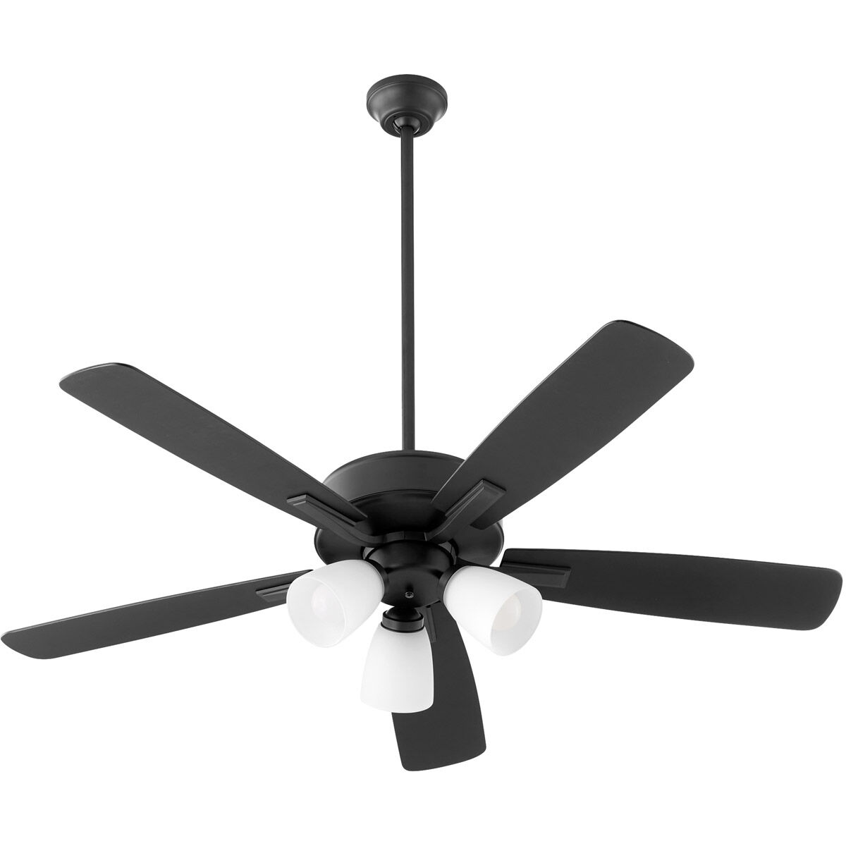 Ovation 52 inch Matte Black with Matte Black/Weathered Gray Blades Ceiling Fan
