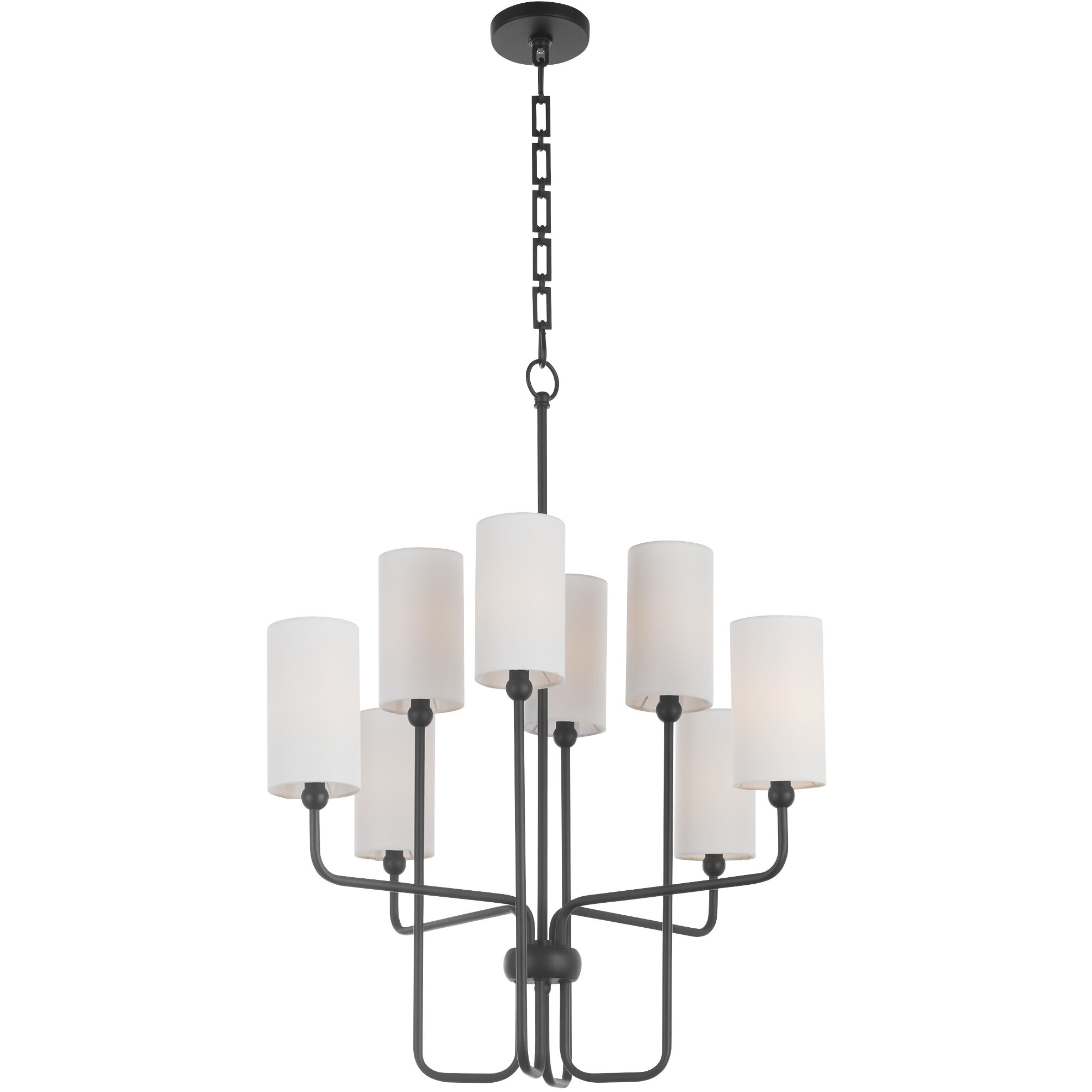 Charlotte 8 Light 30 inch Matte Black Chandelier Ceiling Light