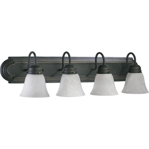 Fort Worth 4 Light 30 inch Old World Vanity Light Wall Light in Faux Alabaster