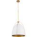Jamie 3 Light 18.25 inch Studio White and Aged Brass Pendant Ceiling Light