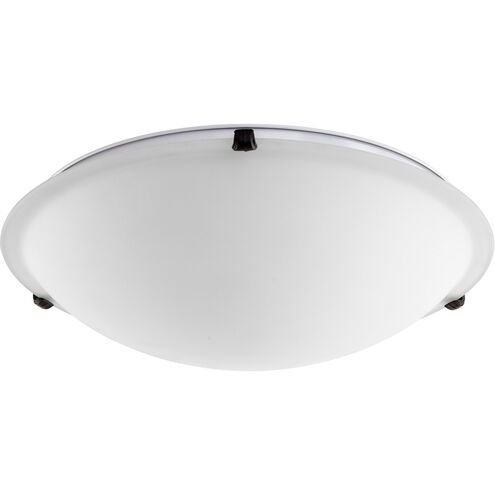 Fort Worth 4 Light 20 inch Oiled Bronze Flush Mount Ceiling Light in Satin Opal