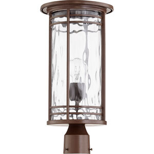 Larson 1 Light 19 inch Oiled Bronze Post Lantern, Clear Hammered Glass