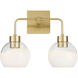 Lacy 2 Light 15 inch Aged Brass Vanity Light Wall Light