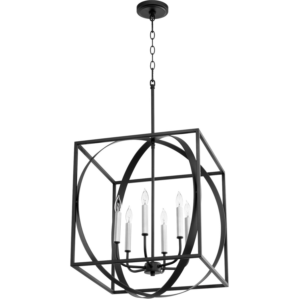 Fort Worth 6 Light 18 inch Noir Pendant Ceiling Light