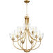 Enclave 9 Light 27 inch Aged Brass Chandelier Ceiling Light in Clear Seeded