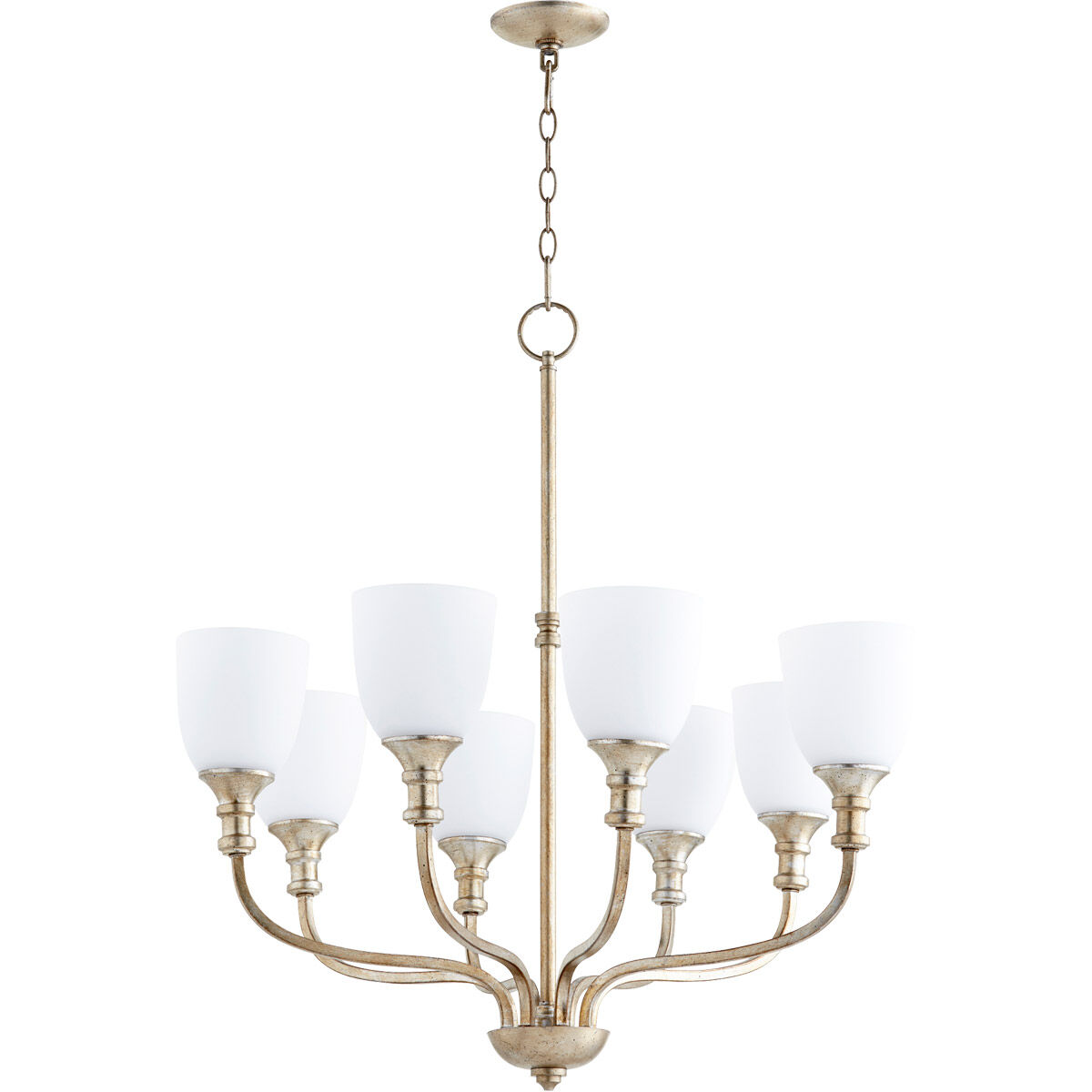 Richmond 8 Light 31 inch Aged Silver Leaf Chandelier Ceiling Light