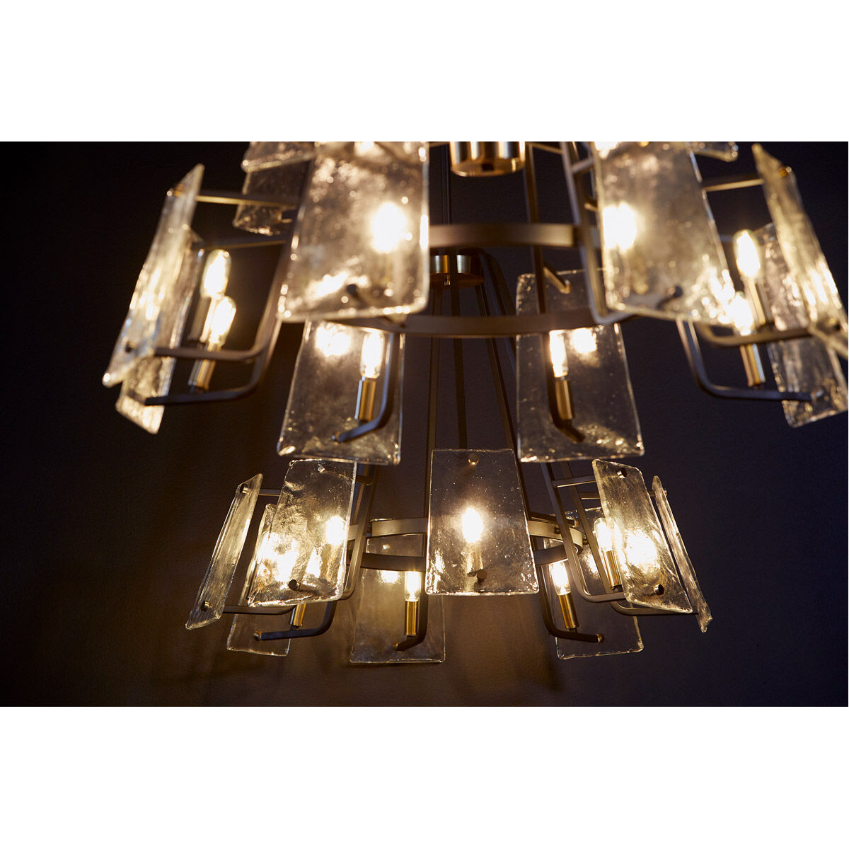 Tioga 12 Light 32 inch Noir with Aged Brass Chandelier Ceiling Light