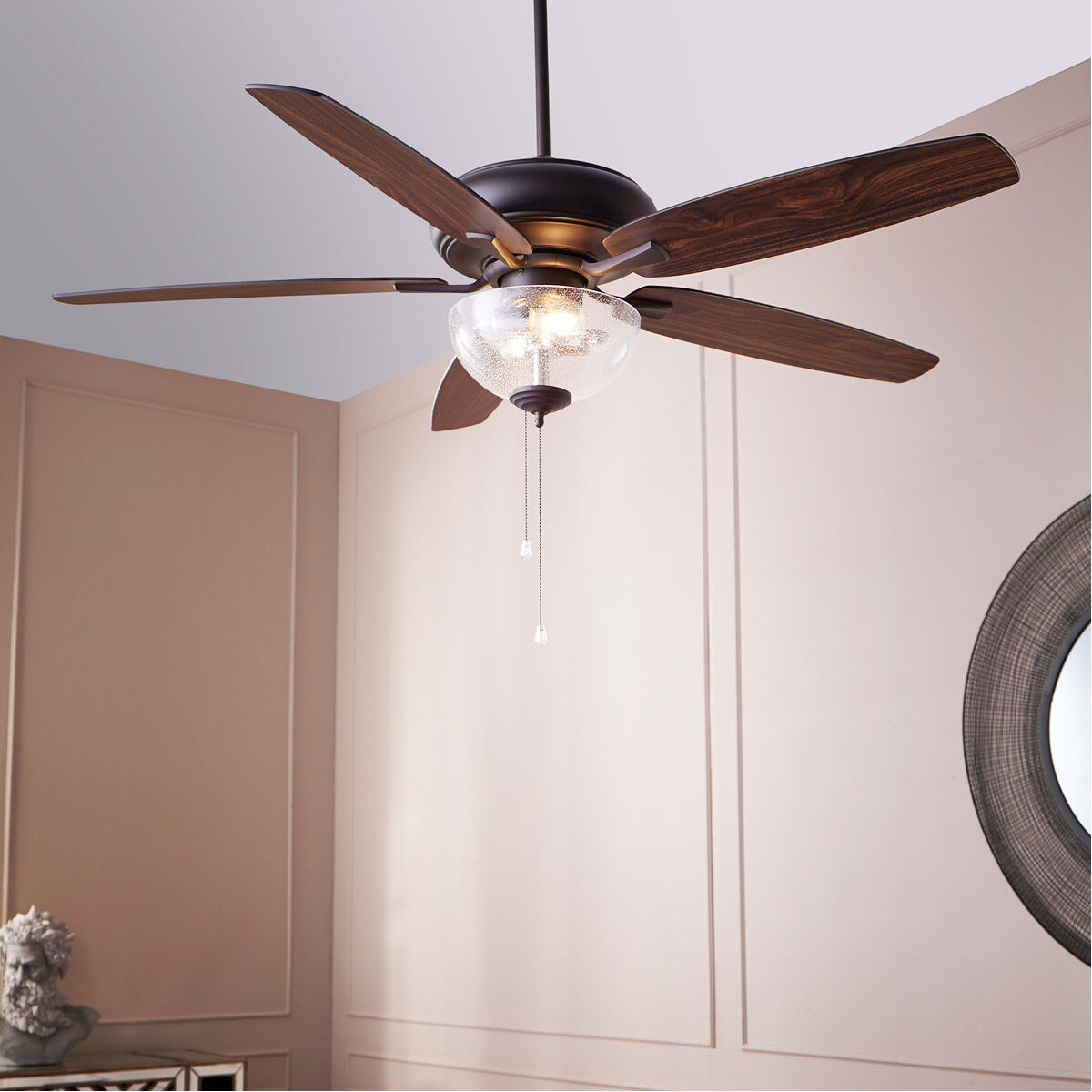 Apex 56 inch Oiled Bronze with Oiled Bronze/Walnut Blades Indoor Ceiling Fan