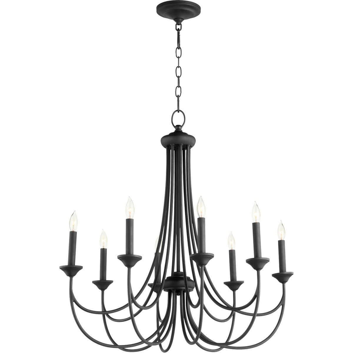 Brooks 8 Light 28.75 inch Noir Chandelier Ceiling Light