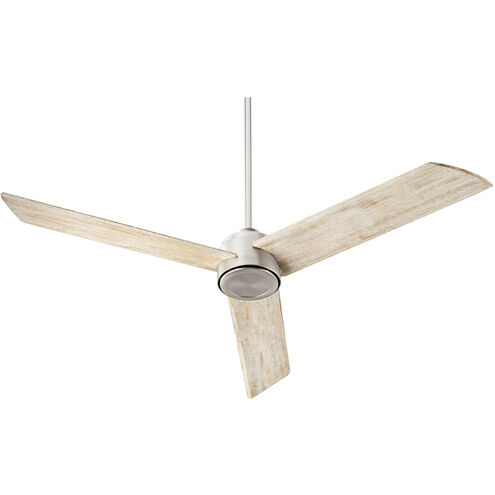 Trio 60 inch Satin Nickel with Weathered Oak Blades Ceiling Fan