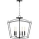 Mantle 5 Light 18.5 inch Matte Black Dual Mount Pendant Ceiling Light