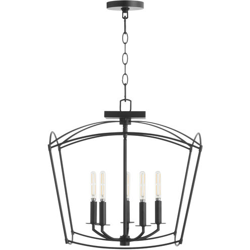 Mantle 5 Light 18.5 inch Matte Black Dual Mount Pendant Ceiling Light