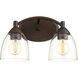 Barkley 2 Light 14 inch Oiled Bronze Vanity Light Wall Light in Clear Seeded