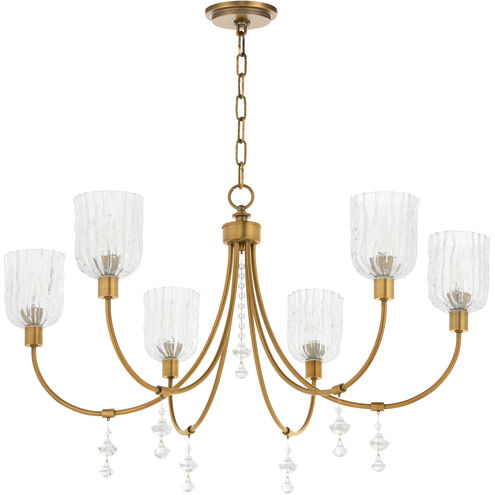 Meriam 6 Light 34.75 inch Brushed Brass Chandelier Ceiling Light