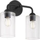 Charlotte 2 Light 13.75 inch Matte Black Vanity Light Wall Light