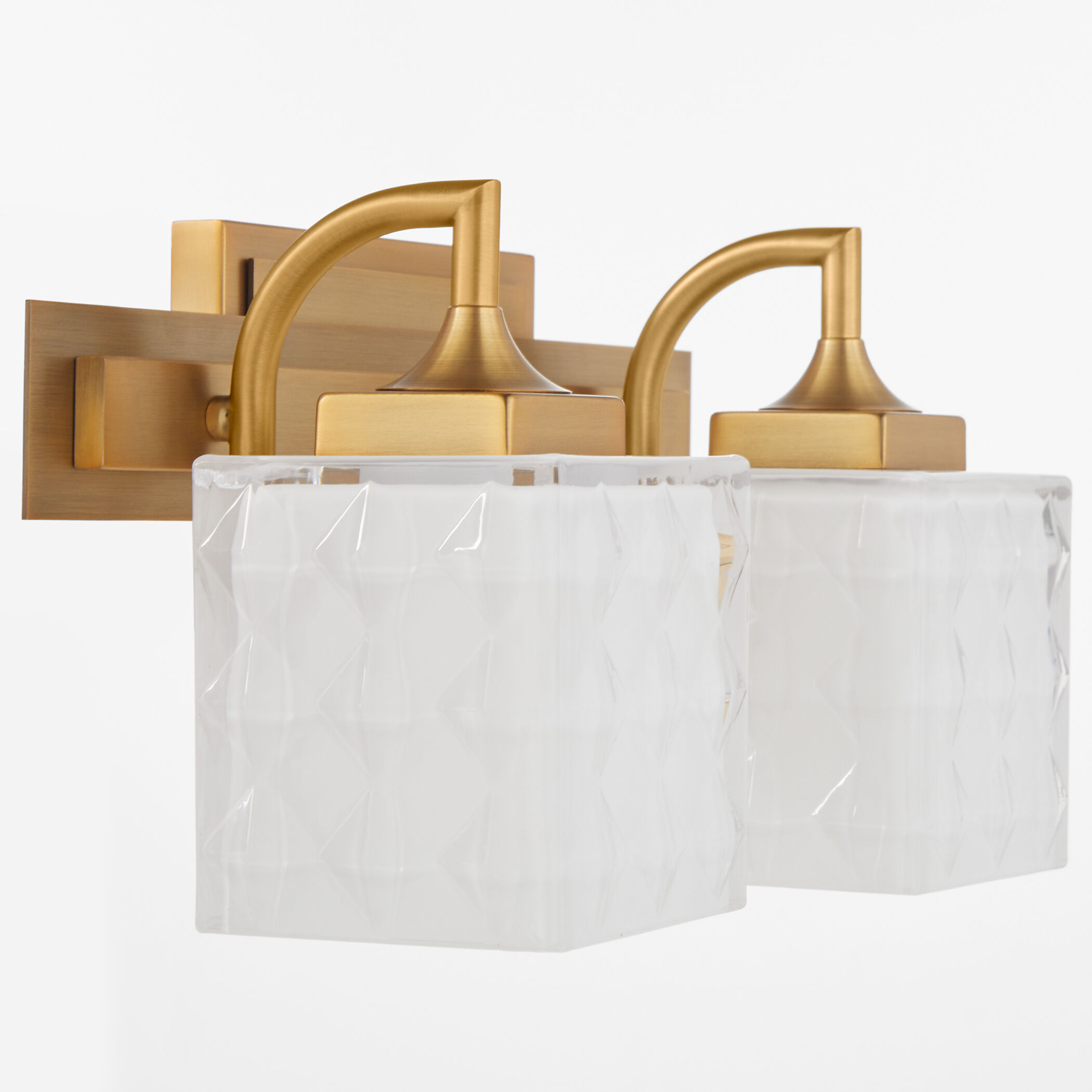 Diamonte 2 Light 13.75 inch Brushed Brass Vanity Light Wall Light