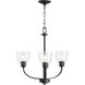 Reyes 3 Light 22 inch Textured Black Chandelier Ceiling Light