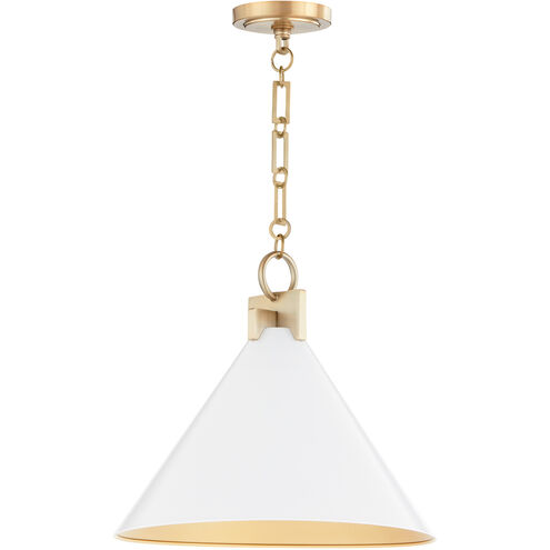 Jackson 1 Light 16 inch Studio White and Aged Brass Pendant Ceiling Light