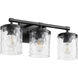 Starky 3 Light 20 inch Matte Black Vanity Light Wall Light