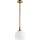 Richmond 1 Light 8 inch Aged Brass Pendant Ceiling Light in Satin Opal