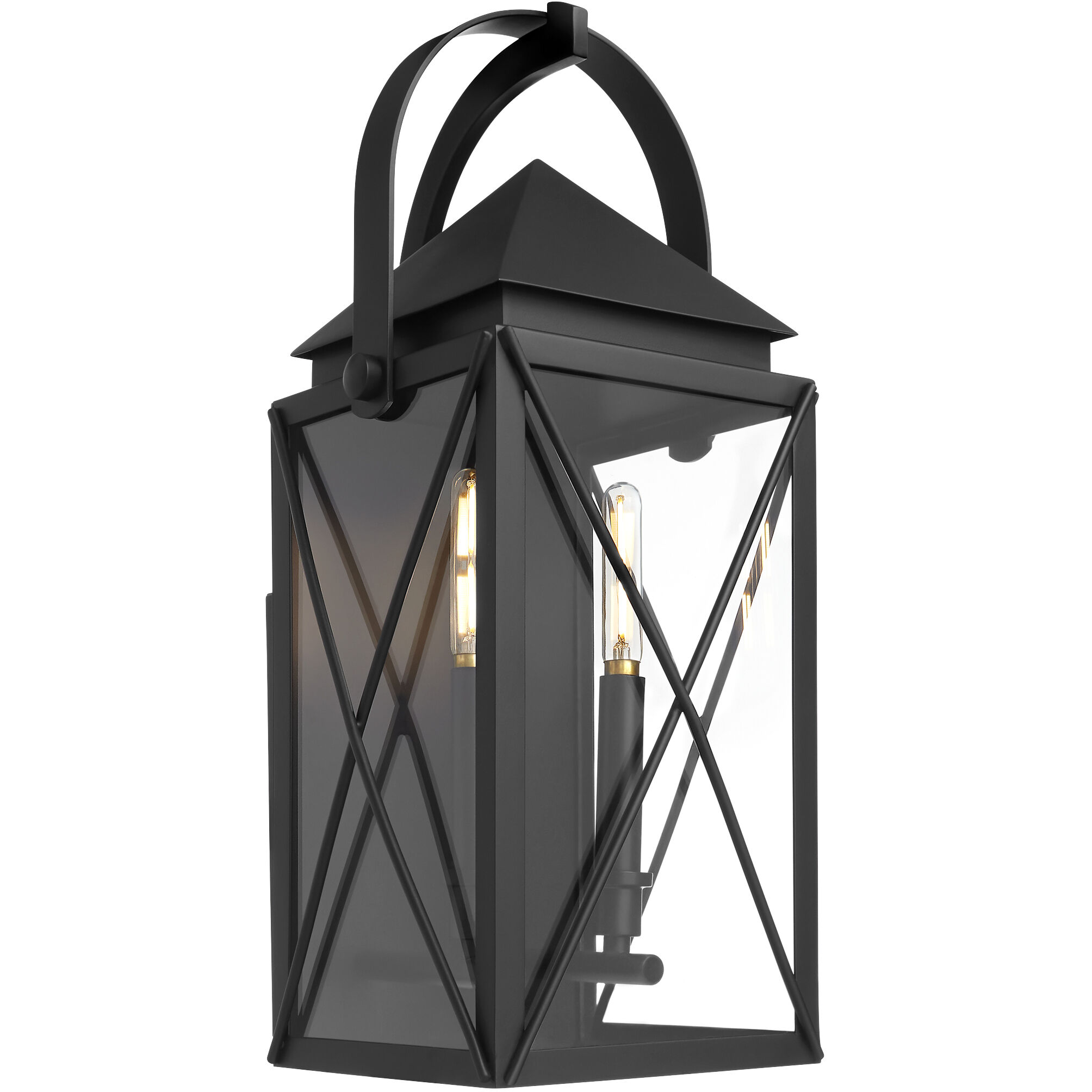 Mystic 2 Light 19.5 inch Matte Black Outdoor Wall Lantern