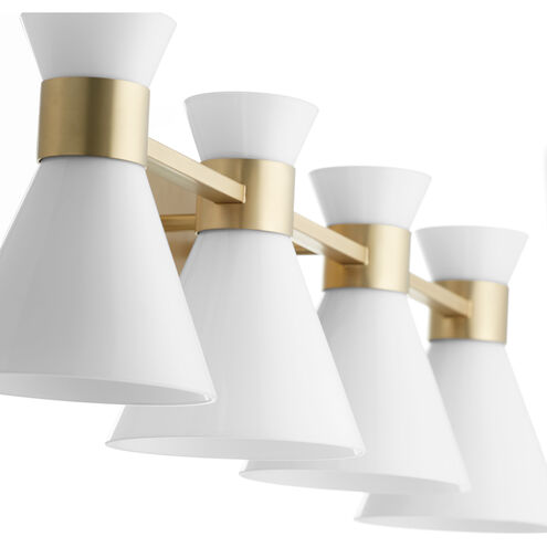 Beldar 4 Light 38 inch Aged Brass Vanity Light Wall Light